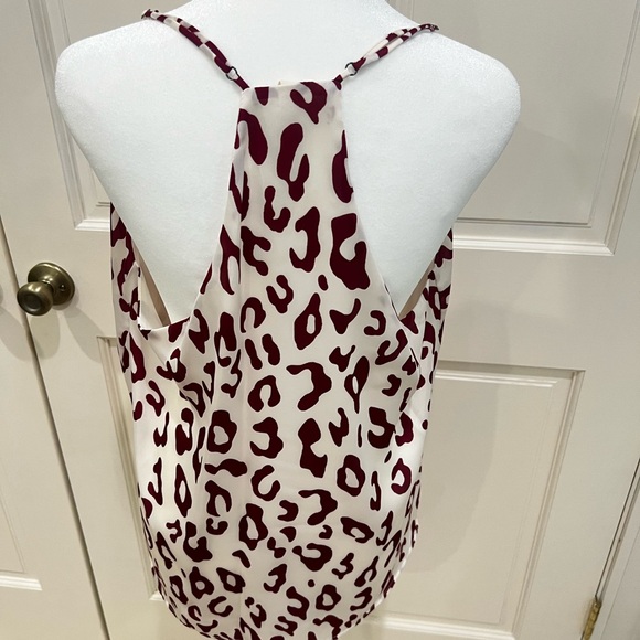 Tyche Burgundy and cream animal print camisole size L - Picture 2 of 6